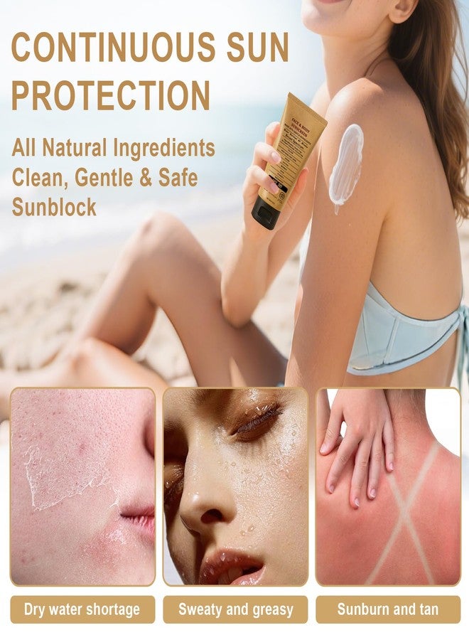واقي شمسي من دهن البقر، واقي شمسي معدني طبيعي للوجه، عامل حماية من الشمس 50، دهن البقر للبشرة، غير دهني، لا يترك طبقة بيضاء، مرطب للوجه والجسم، مناسب للرجال والنساء. - 3 أونصة سائلة - Image 5